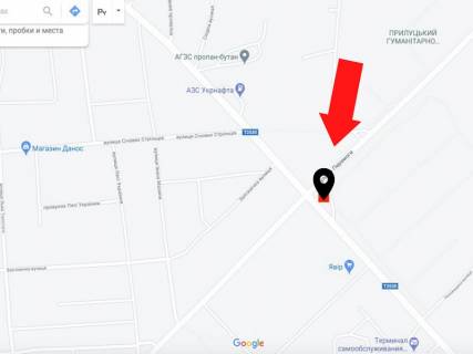 Билборд A в Прилуках Гвардійська вул. - Перемоги вул. схема