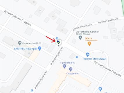 Билборд A в Луцке Захисників України (колишня Гордіюк) вул., 35 - Кравчука вул. схема