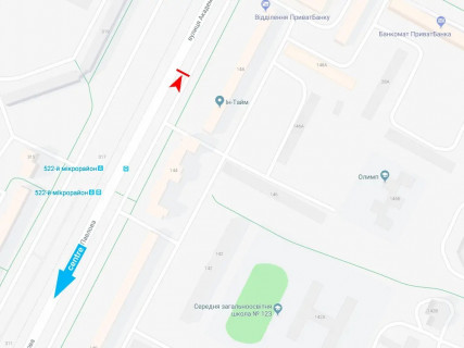 Билборд A в Харькове, 3x6  Павлова вул., 148, з центру схема