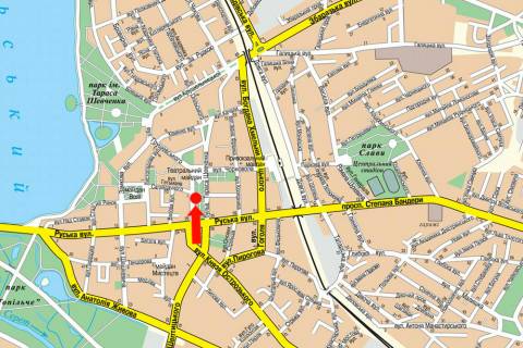 Ситилайт  в Тернополе, 1.8x1.2  Шевченка бул., біля кафе "Пиріжкова" схема