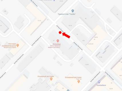 Сiтiлайт B у Києві, 1.8x1.2  Волоська вул., 47 - вул. Введенська, біля Поліклініки Подільського р-ну, до ст. м. "Тараса Шевченка" схема