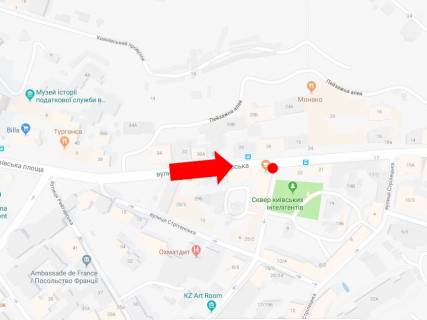 Скролер, Скрол A у Києві, 1.8x1.2  В. Житомирська вул. / Гончара вул., на світлофорі, в сторону вул. Хрещатик - 470157 схема