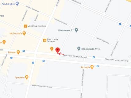 Ситискролл A в Николаеве Центральний пр. - Шнеєрсона вул., 39 схема