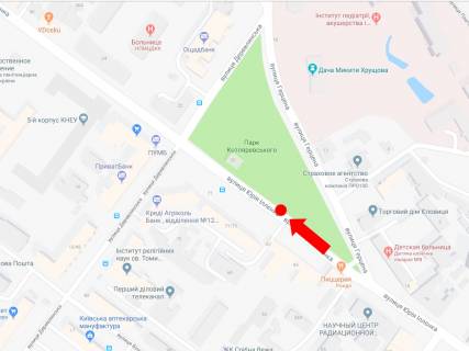 Ситилайт  в Киеве, 1.8x1.2  Іллєнко вул. (колиш. Мельникова вул.), 71 (навпроти) в сторону вул. Деревлянської схема