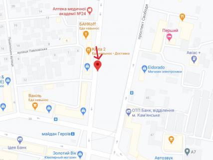 Билборд A в Каменское (Днепродзержинск), 6х3  просп. Свободи, навпроти буд. 26 схема