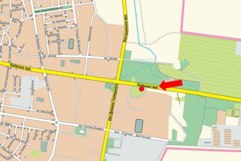 Билборд B в Ровно, 3x6  Київська вул., 90, між АЗС "ОККО" і автосалонами "Альтра-Авто", "Стронг-С", "Валері М", в центр схема