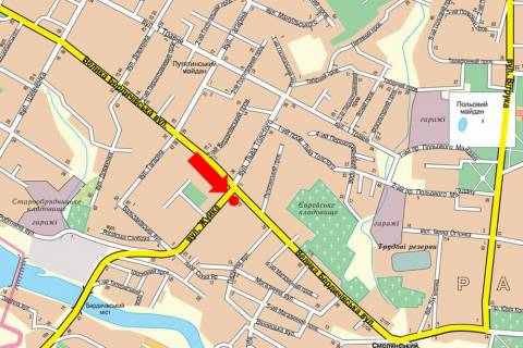 Призма A в Житомире, 3x6  Бердичівська вул. / Жуйка вул., на світлофорі, з центру - 18411 схема