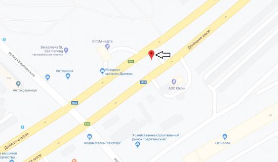 Беклайт A у Дніпро (Дніпропетровськ), 8х4  Донецьке шосе - вул. Березинська, навпроти ТРЦ "Караван", на розділовій смузі, рух до центру схема