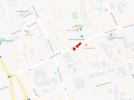 Ситилайт B в Житомире, 1.8x1.2  Київська вул., 8, зупинка «Михайлівський собор», в центр схема