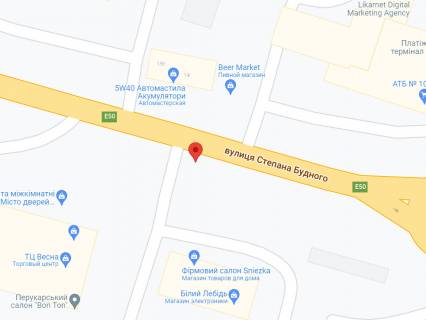 Билборд B в Тернополе, 3x6  Будного вул., магазин "Білий Лебідь", ринок Західний схема