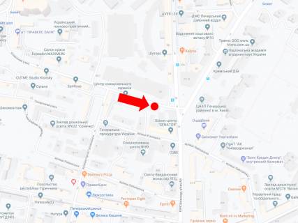 Ситилайт A в Киеве, 1.8x1.2  Кловський узвіз 24 - вул. Московська, в сторону вул. Московської схема