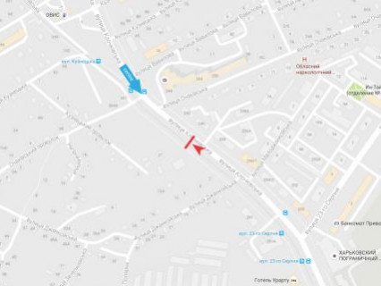 Билборд B в Харькове, 3x6  Клочківська вул., навпроти буд. 240, з центру схема
