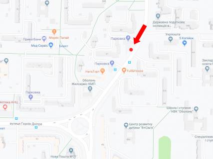 Билборд A в Киеве, 3x6  Героїв Сталінграда пр., 61 в сторону вул. Героїв Дніпра схема