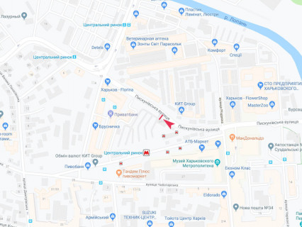 Билборд B в Харькове, 3x6  Пискунівська вул., 11, з центру схема