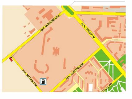 Билборд B в Ровно Млинівська вул. - Макарова вул. схема