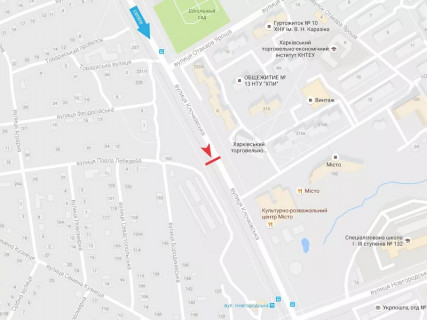 Билборд A в Харькове, 3x6  Клочківська вул., навпроти буд. 202, в центр схема