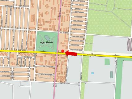 Билборд A в Черкассах, 3x6  Хіміків пр. / Чорновола вул. (кол. Енгельса вул.), в бік парку Хіміків схема