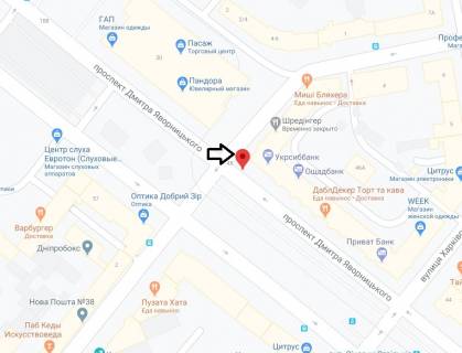 Сiтiлайт B у Дніпро (Дніпропетровськ), 1.2х1.8  просп. Дмитра Яворницького - вул. В'ячеслава Липинського схема