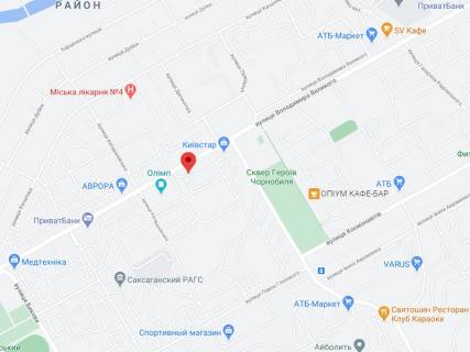 Видеоборд A у Кривому Розі Володимира Великого вул. (стара назва Мелешкіна вул.), 24/67, аптека "Мед Сервіс", №Дн073, прайс за ролик 10 сек 1 вихід/5 хвилин, з 8:00-22:00. Розрахунок для інших параметрів трансляції уточнюйте у менеджера. - 301409 схема