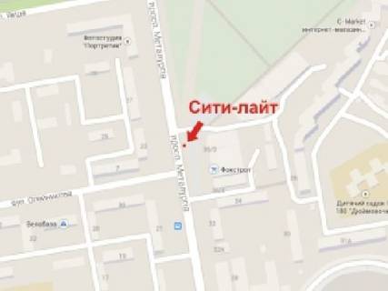 Ситилайт B в Кривом Роге, 1.8x1.2  Металургів пр., 36/2, ТК «Фокстрот» схема
