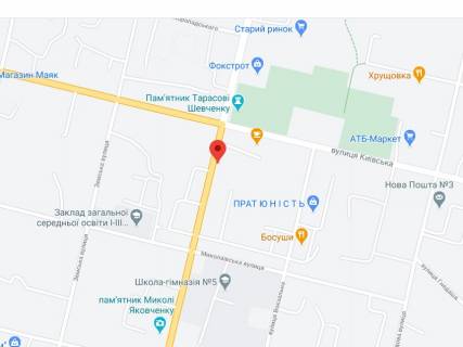 Видеоборд A в Прилуках Коптєва вул., 3, аптека "Мед Сервіс", №К026, прайс за ролик 10 сек 1 вихід/5 хвилин, з 8:00-22:00. Розрахунок для інших параметрів трансляції уточнюйте у менеджера. - 301496 схема