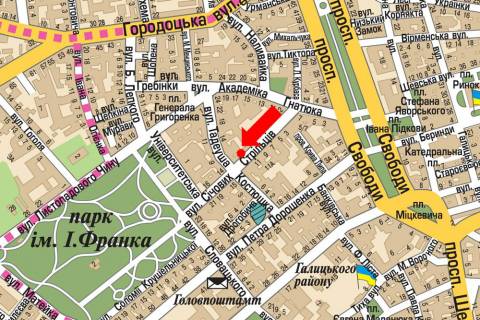 Ситилайт  в Львове, 1.8x1.2  Січових Стрільців вул., 10 схема