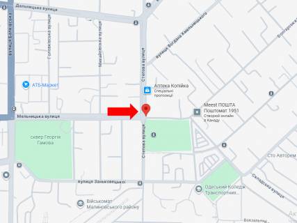 Видеоборд A у Одесі, 3x6  Степова вул. - Мельницька вул. - 617549 схема