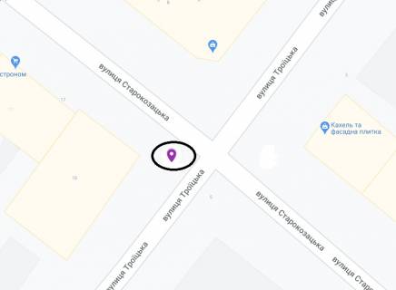 Скролер, Скрол A у Дніпро (Дніпропетровськ) Троїцька вул. (Бивш.Красная), 10 - Старокозацький вул. (Колиш. Комсомольська вул.) - 290813 схема