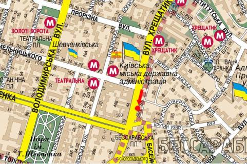 Ситискролл B в Киеве, 1.8x1.2  Хрещатик вул., 29, біля магазину "Mark&Spencer", "Roshen" схема