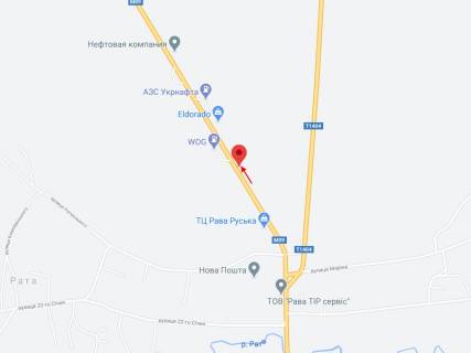 Билборд A в Рава-Русской Траса М-09, АЗС "WOG", біля "Comfy", в сторону кордону схема