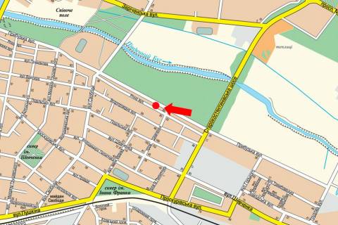 Билборд B в Хмельницком, 3x6  Прибузька вул., 22, в центр схема