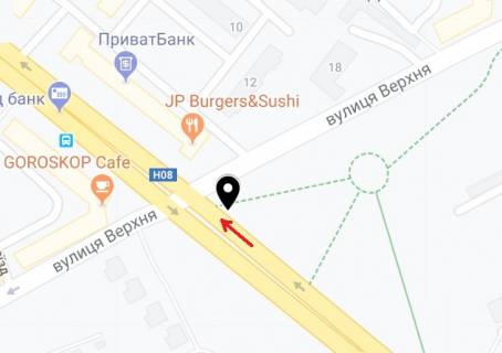 Білборд, Бігборд (Борд)  A у Запоріжжі, 6х3  Соборний просп. - Верхня вул. схема