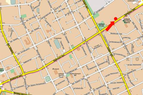 Ситилайт B в Житомире, 1.8x1.2  Київська вул., 77 схема