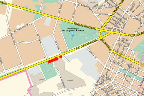 Билборд  в Кропивницкий (Кировоград), 3x6  Тамма вул. (кол. Героїв Сталінграду вул.) / Волкова вул., ринку, Будинку меблів схема