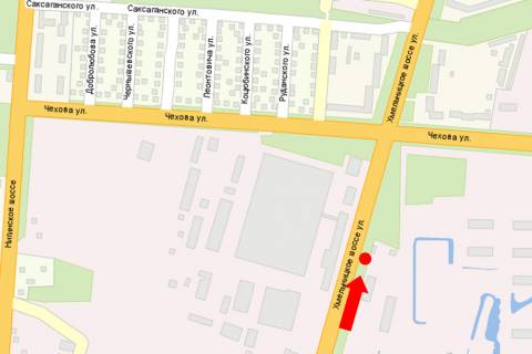 Билборд A в Каменец-Подольском, 3x6  Хмельницьке шосе / Чехова вул. схема