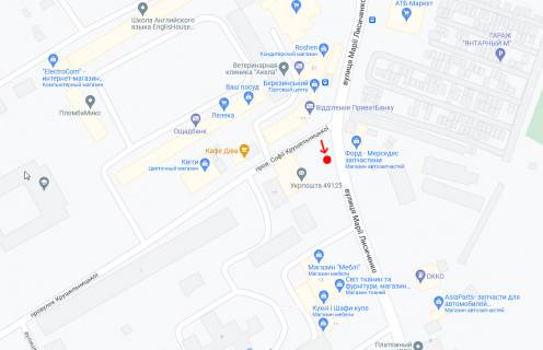 Билборд  в Днепр (Днепропетровск), 3x6  Марії Лисиченко вул., 17 схема