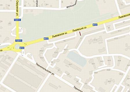 Билборд B в Хмельницком Львівське шосе, 55 схема