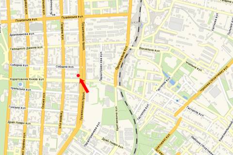 Ситилайт B в Каменец-Подольском, 1.8x1.2  Грушевського пр. / Князів Коріатовичів вул., біля Ощадбанку схема