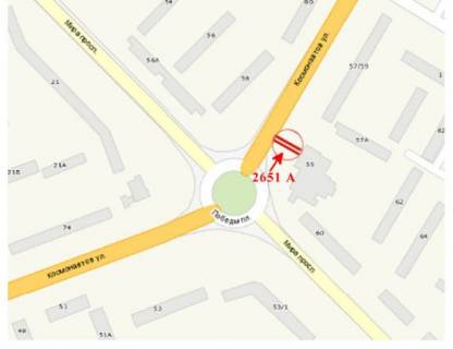 Билборд A в Николаеве Перемоги пл. - Космонавтів вул. схема