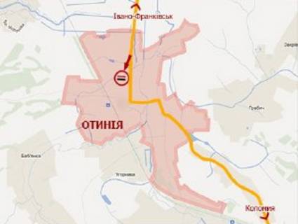 Билборд A в Отынии, 3x6  с. Отинія, Свободи вул. схема