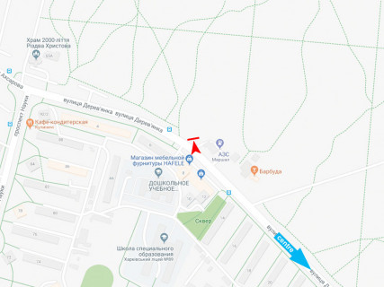 Билборд A в Харькове, 3x6  Дерев'янка вул., 1в, з центру схема
