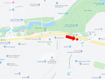 Призма  в Киеве, 3x6  Перемоги пр. 57, ст.м. "Берестейська", в центр - 445355 схема