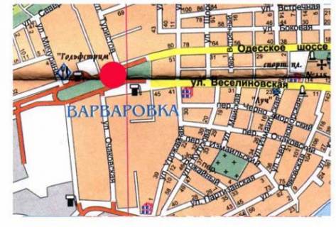 Билборд A в Николаеве Одеське шосе, виїзд схема