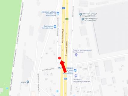 Билборд  в Киеве, 3x6  Столичне шосе - Плещеєва вул., в центр схема