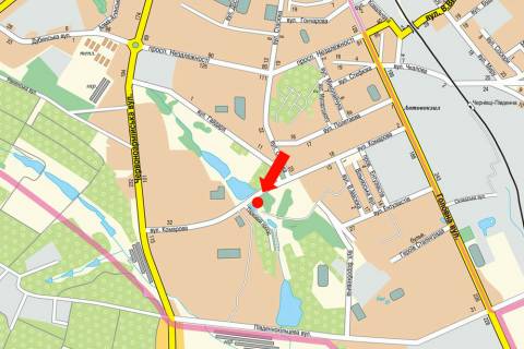 Білборд, Бігборд (Борд)   у Чернівцях, 3x6  Комарова вул. / Парковий проїзд, в бік Героїв Майдану вул. (кол. Червоноармійська вул.) схема