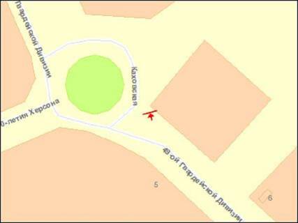 Билборд A в Херсоне 49-ї Гвардійської Дивізії вул., 19, ринок Таврійський схема