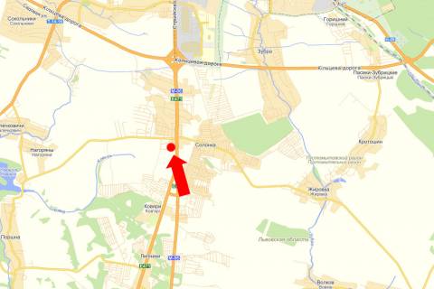 Билборд B в Солонке, 3x6  Траса Львів-Чоп, с. Солонка, в''їзд в місто схема