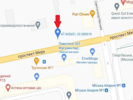 Ситилайт A в Кривом Роге, 1.8x1.2  Миру пр., 15а, зупинка "1-а міська лікарня" схема