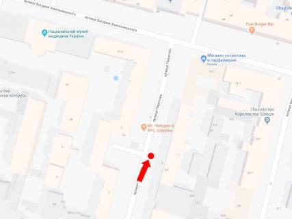 Сiтiлайт A у Києві, 1.8x1.2  Пирогова вул., 5а, біля банку "Аваль" в сторону вул. Хмельницького схема