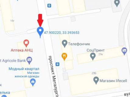 Сiтiлайт B у Кривому Розі, 1.8x1.2  Металургів пр., 9 схема